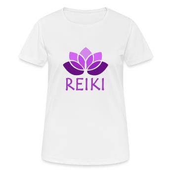 reiki lila - Frauen T-Shirt atmungsaktiv - Weiß - Vorne - AI Model Female 172 dark (172cm)