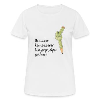 Schule - Frauen T-Shirt atmungsaktiv - Weiß - Vorne - AI Model Female 172 dark (172cm)
