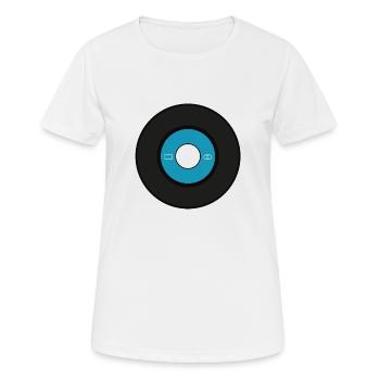 Schallplatte Single Blau - Frauen T-Shirt atmungsaktiv - Weiß - Vorne - AI Model Female 172 dark (172cm)