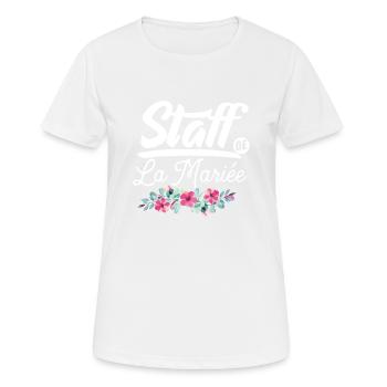 Staff de la mariée enterrement vie de jeune fille - T-shirt respirant Femme - blanc - Devant - AI Model Female 172 dark (172cm)