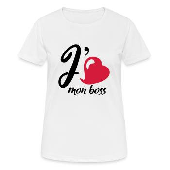 Amour bosse - T-shirt respirant Femme - blanc - Devant - AI Model Female 172 dark (172cm)