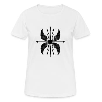 Ailes Légion romaine Drapeau Armoiries Légion Empire - T-shirt respirant Femme - blanc - Devant - AI Model Female 172 dark (172cm)