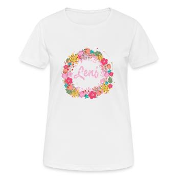 leni,blumen,blumenkranz,floral,illustration - Frauen T-Shirt atmungsaktiv - Weiß - Vorne - AI Model Female 172 dark (172cm)
