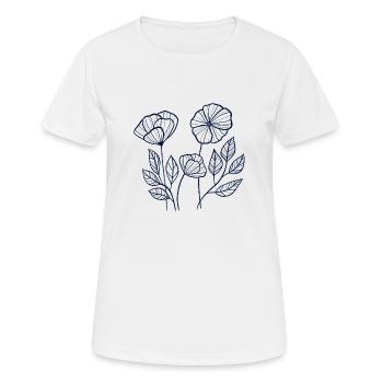 Coquelicots bleus - T-shirt respirant Femme - blanc - Devant - AI Model Female 172 dark (172cm)