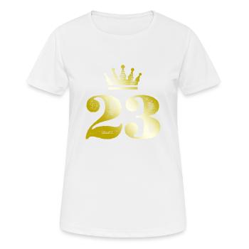 23 Number Crown Gold - Women's Breathable T-Shirt - white - Front - AI Model Female 172 dark (172cm)
