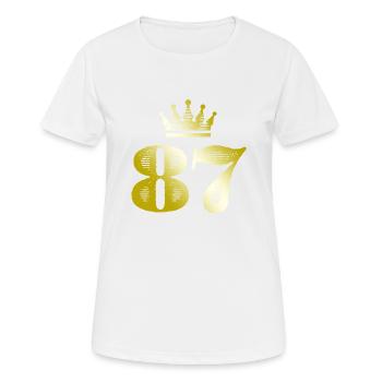 87 Zahl Krone Gold - Frauen T-Shirt atmungsaktiv - Weiß - Vorne - AI Model Female 172 dark (172cm)