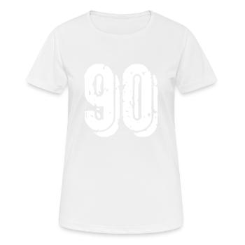 90 Zahl Trikot - Frauen T-Shirt atmungsaktiv - Weiß - Vorne - AI Model Female 172 dark (172cm)