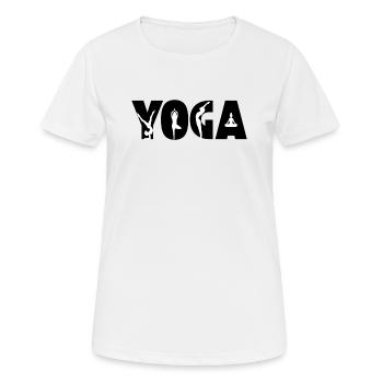 YOGA ASANA - Frauen T-Shirt atmungsaktiv - Weiß - Vorne - AI Model Female 172 dark (172cm)