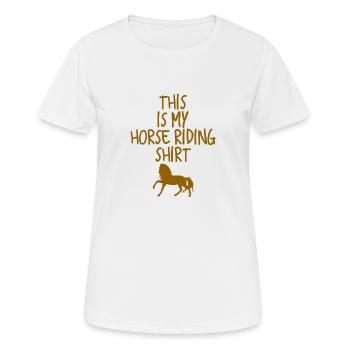 Pferd - Frauen T-Shirt atmungsaktiv - Weiß - Vorne - AI Model Female 172 dark (172cm)
