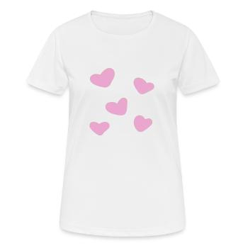 cœur coeur - T-shirt respirant Femme - blanc - Devant - AI Model Female 172 dark (172cm)