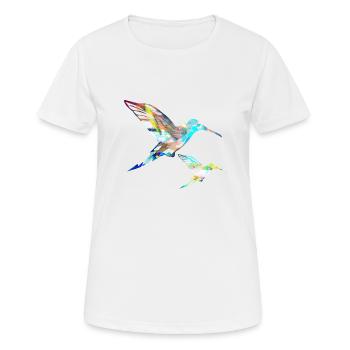 colibri, graffiti, peinture, oiseau, peinture, - T-shirt respirant Femme - blanc - Devant - AI Model Female 172 dark (172cm)