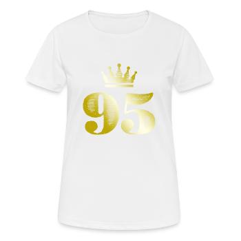 95 Numéro Couronne Or - T-shirt respirant Femme - blanc - Devant - AI Model Female 172 dark (172cm)