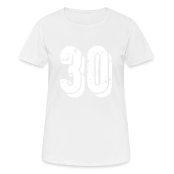 Maillot à 30 chiffres - T-shirt respirant Femme - blanc - Devant - AI Model Female 172 dark (172cm)