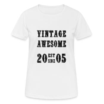 Vintage Awesome EST SINCE 2005 Birthday - Frauen T-Shirt atmungsaktiv - Weiß - Vorne - AI Model Female 172 dark (172cm)