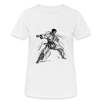 Karate Turnier Kampfgeist Meisterschaft Sieg - Frauen T-Shirt atmungsaktiv - Weiß - Vorne - AI Model Female 172 dark (172cm)