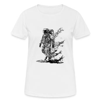 Astronaut in Solar Storm Moondust Nebula - Women's Breathable T-Shirt - white - Front - AI Model Female 172 dark (172cm)