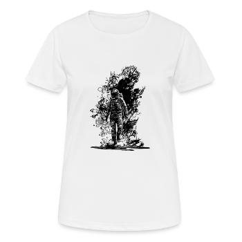 Space Dust Astronauts Outdoor Walk - Women's Breathable T-Shirt - white - Front - AI Model Female 172 dark (172cm)