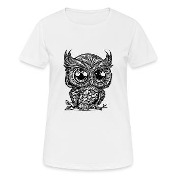 Kleine süsse freche Kuschel Zoo Eule - Frauen T-Shirt atmungsaktiv - Weiß - Vorne - AI Model Female 172 dark (172cm)