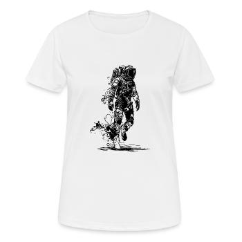 Astronaut walking over moon dust - Women's Breathable T-Shirt - white - Front - AI Model Female 172 dark (172cm)