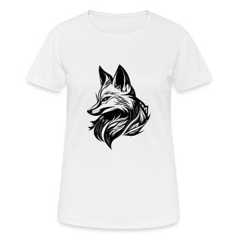 Eleganter schlauer Fuchs in Tattoo Tinte - Frauen T-Shirt atmungsaktiv - Weiß - Vorne - AI Model Female 172 dark (172cm)