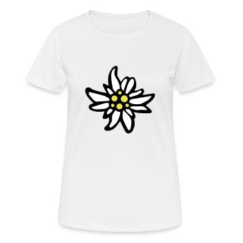 Edelweiss - Frauen T-Shirt atmungsaktiv - Weiß - Vorne - AI Model Female 172 dark (172cm)