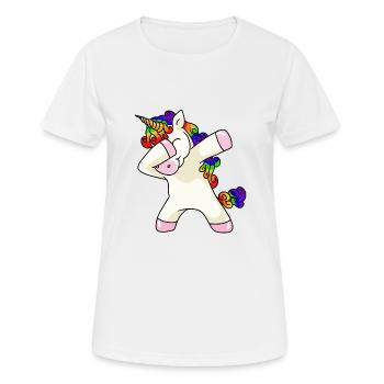 Unicorn Dabbing Unicorn T-Shirt - Women's Breathable T-Shirt - white - Front - AI Model Female 172 dark (172cm)
