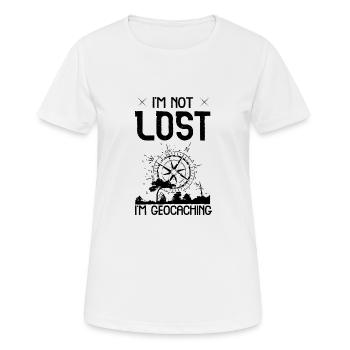 I'm Not Lost I'm Geocaching - Women's Breathable T-Shirt - white - Front - AI Model Female 172 dark (172cm)