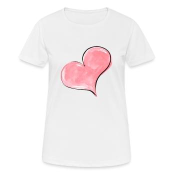 Herz - Frauen T-Shirt atmungsaktiv - Weiß - Vorne - AI Model Female 172 dark (172cm)