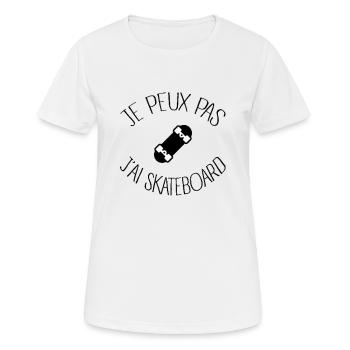 JE PEUX PAS J AI SKATEBAORD - T-shirt respirant Femme - blanc - Devant - AI Model Female 172 dark (172cm)