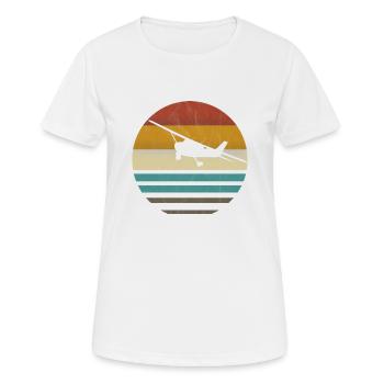 Flugzeug Flieger retro vintage Pilot Geschenk - Frauen T-Shirt atmungsaktiv - Weiß - Vorne - AI Model Female 172 dark (172cm)
