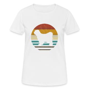 Tibet terrier retro - Women's Breathable T-Shirt - white - Front - AI Model Female 172 dark (172cm)