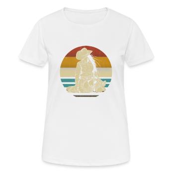 Westernreiten Westernreiterin Pferd Cowgirls Retro - Frauen T-Shirt atmungsaktiv - Weiß - Vorne - AI Model Female 172 dark (172cm)