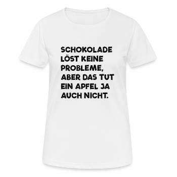 Schokolade gegen Apfel - Frauen T-Shirt atmungsaktiv - Weiß - Vorne - AI Model Female 172 dark (172cm)
