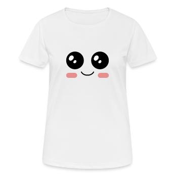 kawaii eyes, kawaii face, adorable - Women's Breathable T-Shirt - white - Front - AI Model Female 172 dark (172cm)