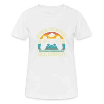 Lycée Idée Cadeau Gamer Bac Jeux Vidéo Fac Console - T-shirt respirant Femme - blanc - Devant - AI Model Female 172 dark (172cm)