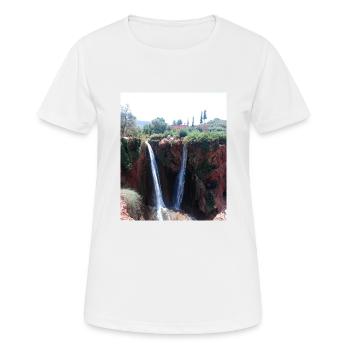 Ouzoud Brunnen 2 - Frauen T-Shirt atmungsaktiv - Weiß - Vorne - AI Model Female 172 dark (172cm)