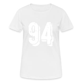 Maillot à 94 numéros - T-shirt respirant Femme - blanc - Devant - AI Model Female 172 dark (172cm)
