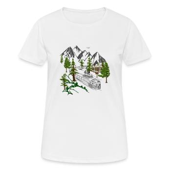 Trains Chemins de fer - T-shirt respirant Femme - blanc - Devant - AI Model Female 172 dark (172cm)