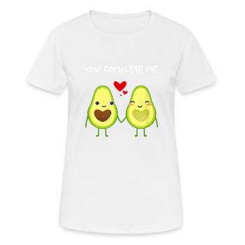 Avocado Trend 2021 - you complete me - T-shirt respirant Femme - blanc - Devant - AI Model Female 172 dark (172cm)