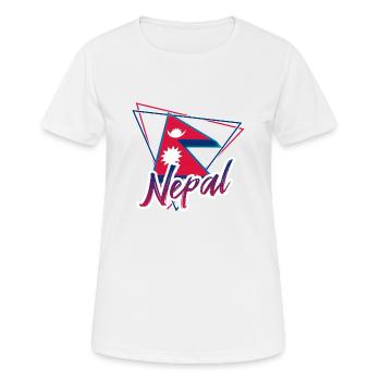 Nepal - Frauen T-Shirt atmungsaktiv - Weiß - Vorne - AI Model Female 172 dark (172cm)