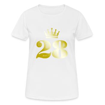 28 Number Crown Gold - Women's Breathable T-Shirt - white - Front - AI Model Female 172 dark (172cm)