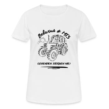 Belarus # MTS / DDR Landmaschinen - Frauen T-Shirt atmungsaktiv - Weiß - Vorne - AI Model Female 172 dark (172cm)