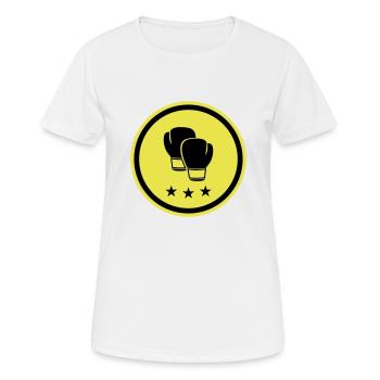 Boxhandschuhe - Frauen T-Shirt atmungsaktiv - Weiß - Vorne - AI Model Female 172 dark (172cm)