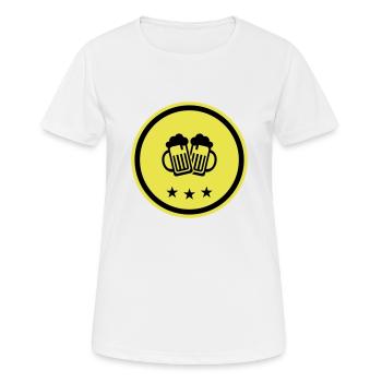 Bierglas Anstossen - Frauen T-Shirt atmungsaktiv - Weiß - Vorne - AI Model Female 172 dark (172cm)