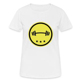 Hantel Gewichte Fitness - Frauen T-Shirt atmungsaktiv - Weiß - Vorne - AI Model Female 172 dark (172cm)