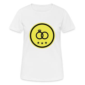 Anneaux de mariage Bague de mariage - T-shirt respirant Femme - blanc - Devant - AI Model Female 172 dark (172cm)