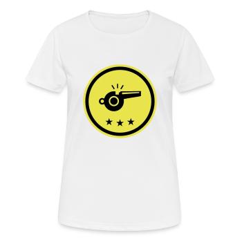Trillerpfeife Pfeife - Frauen T-Shirt atmungsaktiv - Weiß - Vorne - AI Model Female 172 dark (172cm)