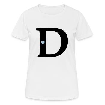 Buchstabe D Anfangsbuchstabe - Frauen T-Shirt atmungsaktiv - Weiß - Vorne - AI Model Female 172 dark (172cm)