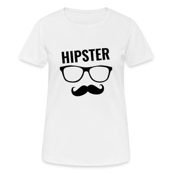 Hipster - Frauen T-Shirt atmungsaktiv - Weiß - Vorne - AI Model Female 172 dark (172cm)