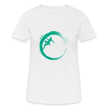 Bouldering - Frauen T-Shirt atmungsaktiv - Weiß - Vorne - AI Model Female 172 dark (172cm)
